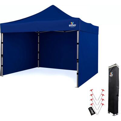 BRIMO Cort de petrecere premium 3x3 m din aluminiu Rezistență maximă - cu 3 pereți - Albastru 70% polyester, 30% PVC BRIMO Cort de petrecere premium 3x3 m din aluminiu Rezistență maximă - cu 3 pereți - Albastru 70% polyester, 30% PVC