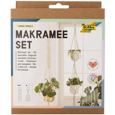 Creative Set pentru începători Macramé husă de agățare pentru ghiveci - 3 bucăți Creative Set pentru începători Macramé husă de agățare pentru ghiveci - 3 bucăți