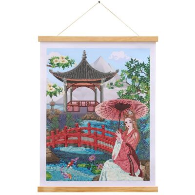 Creative Pictat cu diamante, imagine cu șine, Gheișă 35x45cm - 3 bucăți Creative Pictat cu diamante, imagine cu șine, Gheișă 35x45cm - 3 bucăți