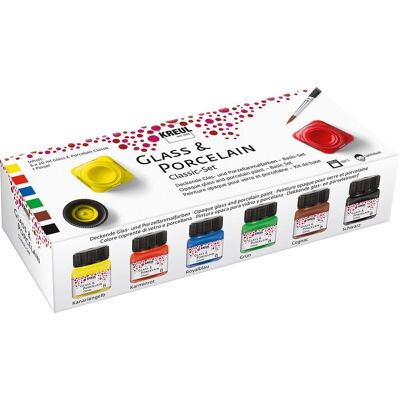 Set vopsele pentru sticlă și porțelan KREUL classic 6x20ml - 1 bucată Set vopsele pentru sticlă și porțelan KREUL classic 6x20ml - 1 bucată