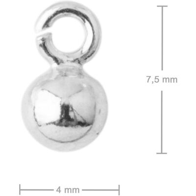 Pandantiv din argint biluță 4mm nr.478 - 10 bucăți Pandantiv din argint biluță 4mm nr.478 - 10 bucăți