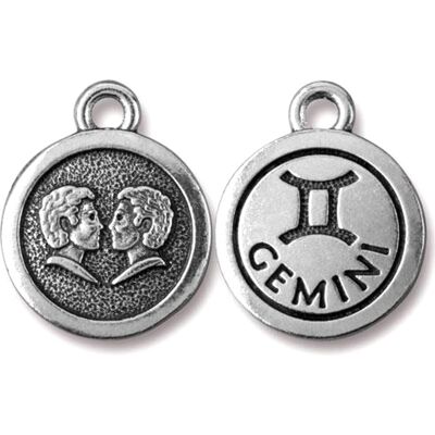 TierraCast pandantiv Gemini (Gemeni) culoare argintiu învechit - 5 ks TierraCast pandantiv Gemini (Gemeni) culoare argintiu învechit - 5 ks