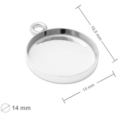 Pandantiv din argint cu camă 14mm nr.1211 - 5 bucăți Pandantiv din argint cu camă 14mm nr.1211 - 5 bucăți