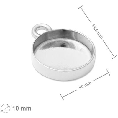 Pandantiv din argint cu camă 10mm nr.1209 - 5 bucăți Pandantiv din argint cu camă 10mm nr.1209 - 5 bucăți
