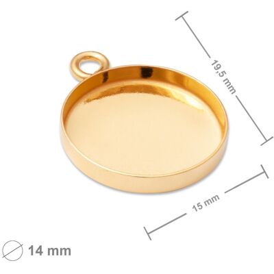Pandantiv din argint cu camă 14mm placat cu aur de 24K nr.1212 - 5 bucăți Pandantiv din argint cu camă 14mm placat cu aur de 24K nr.1212 - 5 bucăți