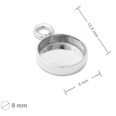 Pandantiv din argint cu camă 8mm nr.1207 - 5 bucăți Pandantiv din argint cu camă 8mm nr.1207 - 5 bucăți