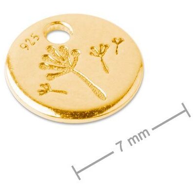 Pandantiv din argint păpădie placat cu aur de 24K nr.893 - 5 bucăți Pandantiv din argint păpădie placat cu aur de 24K nr.893 - 5 bucăți