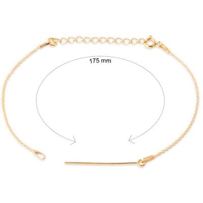 Brățară din argint cu ac cu buclă placată cu aur de 24K nr.1150 - 5 bucăți Brățară din argint cu ac cu buclă placată cu aur de 24K nr.1150 - 5 bucăți