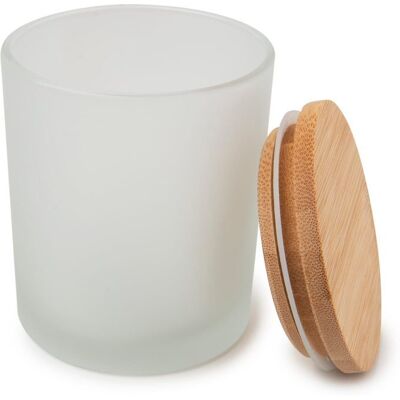 Creative Recipient pentru lumânare din sticlă cu căpăcel din bambus 80x95mm mat - 3 bucăți Creative Recipient pentru lumânare din sticlă cu căpăcel din bambus 80x95mm mat - 3 bucăți