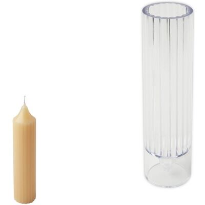 Creative Matriță din policarbonat pentru lumânare în formă de cilindru zimțat 35x150mm - 3 bucăți Creative Matriță din policarbonat pentru lumânare în formă de cilindru zimțat 35x150mm - 3 bucăți