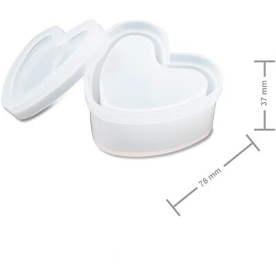Manumi Matriță de silicon pentru turnarea rășinii de cristal cutie inimă 78x74x37mm - 3 bucăți Manumi Matriță de silicon pentru turnarea rășinii de cristal cutie inimă 78x74x37mm - 3 bucăți