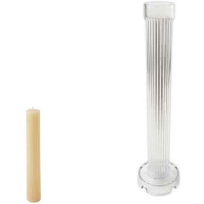 Creative Matriță din policarbonat pentru lumânare îngustă în formă de cilindru zimțat 28x270mm - 3 bucăți Creative Matriță din policarbonat pentru lumânare îngustă în formă de cilindru zimțat 28x270mm - 3 bucăți