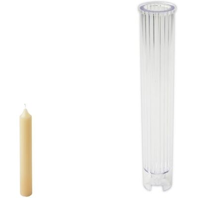 Creative Matriță din policarbonat pentru lumânare în formă de cilindru zimțat 25x180mm - 3 bucăți Creative Matriță din policarbonat pentru lumânare în formă de cilindru zimțat 25x180mm - 3 bucăți