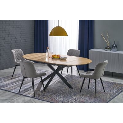 Halmar Masa extensibila Acord natur/negru L120-200 cm Halmar Masa extensibila Acord natur/negru L120-200 cm