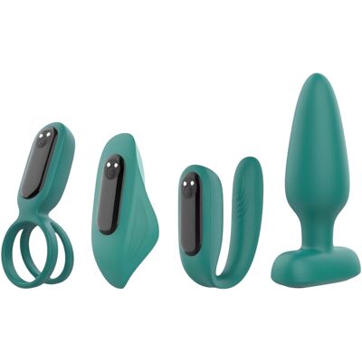 Sex HD - set de vibratoare cu acumulator, cu telecomandă, format din 4 piese (verde) Sex HD - set de vibratoare cu acumulator, cu telecomandă, format din 4 piese (verde)