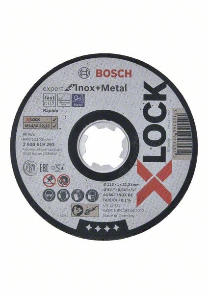 Bosch Kapskiva X-Lock Expert For Inox + Metal 115×1x22,23 Mm Rak Sågning