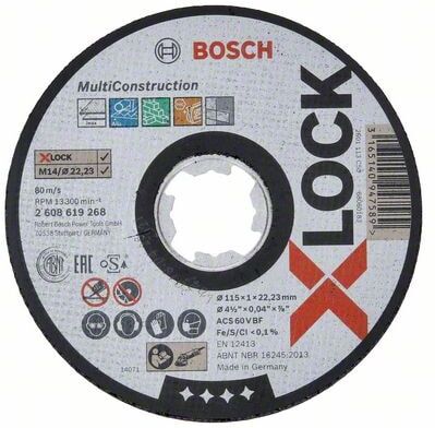 Bosch Kapskiva X-Lock Multi Material 115×1×22,23 Mm Rak Sågning