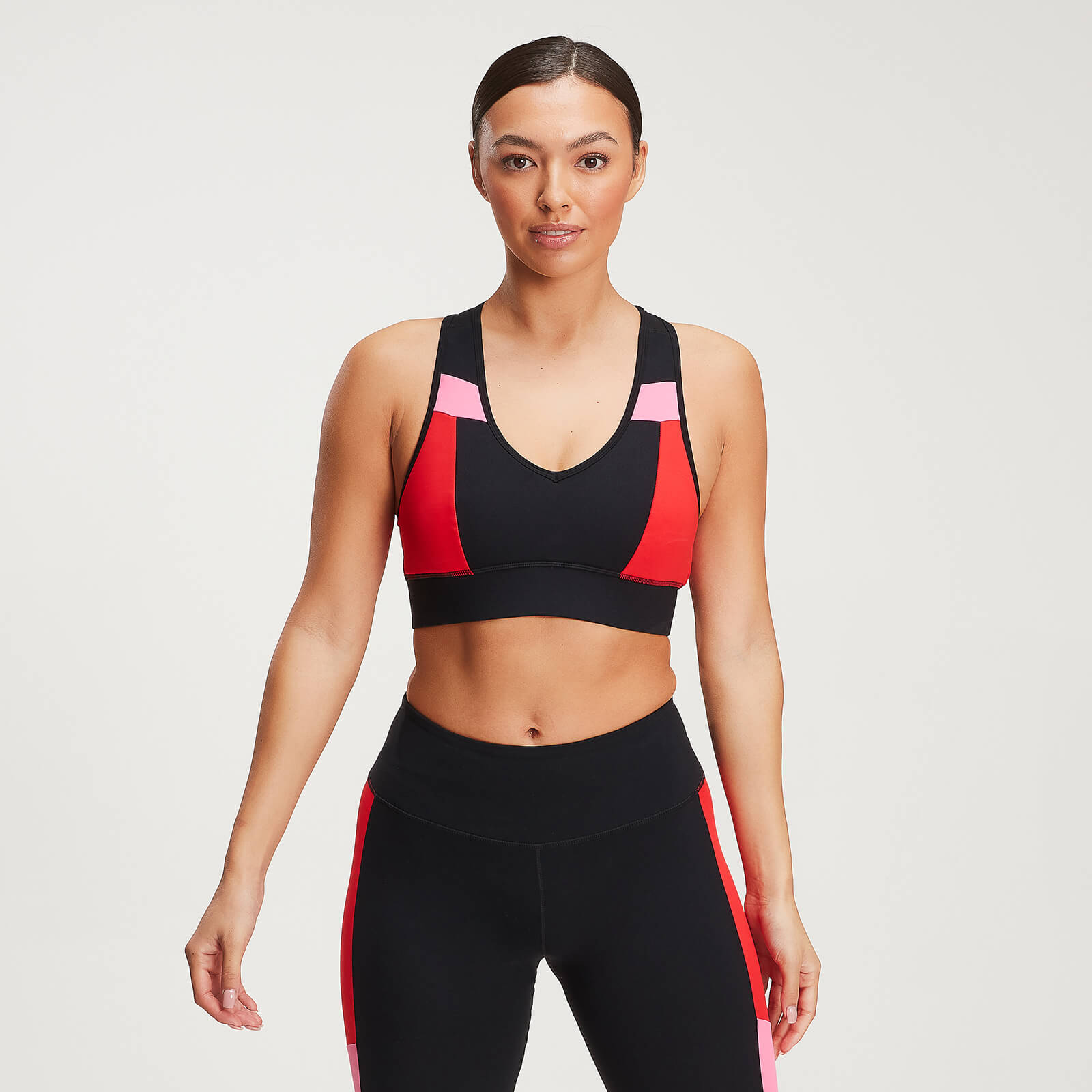 Myprotein Power Colour Block Bra - Svart/Röd - S Myprotein Power Colour Block Bra - Svart/Röd - S