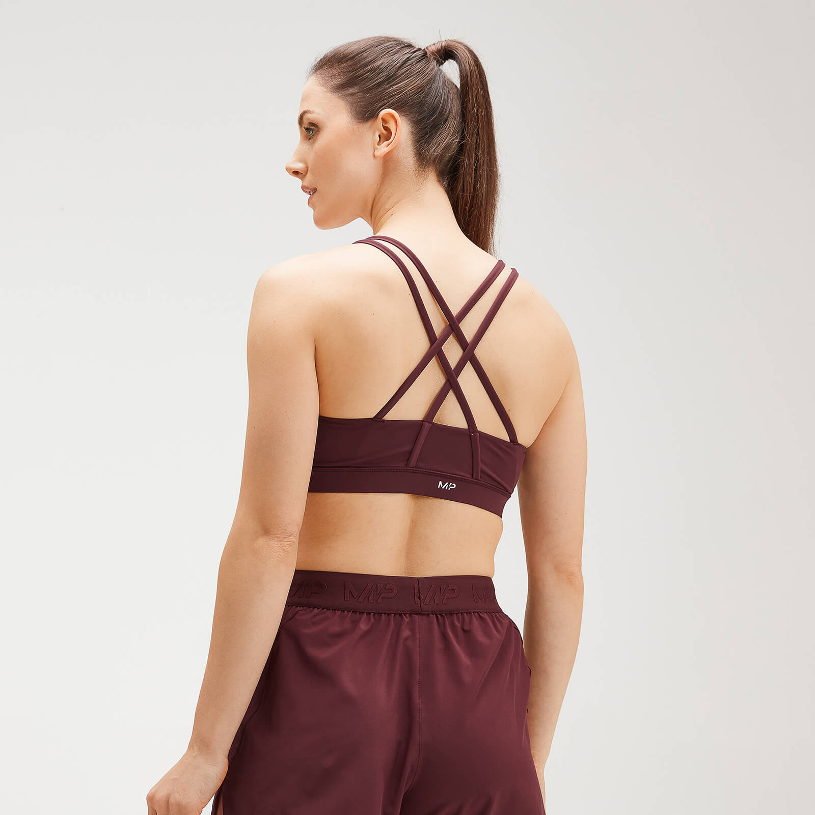 MP Women's Essentials Training Control Sports Bra - Washed Oxblood - S MP Women's Essentials Training Control Sports Bra - Washed Oxblood - S