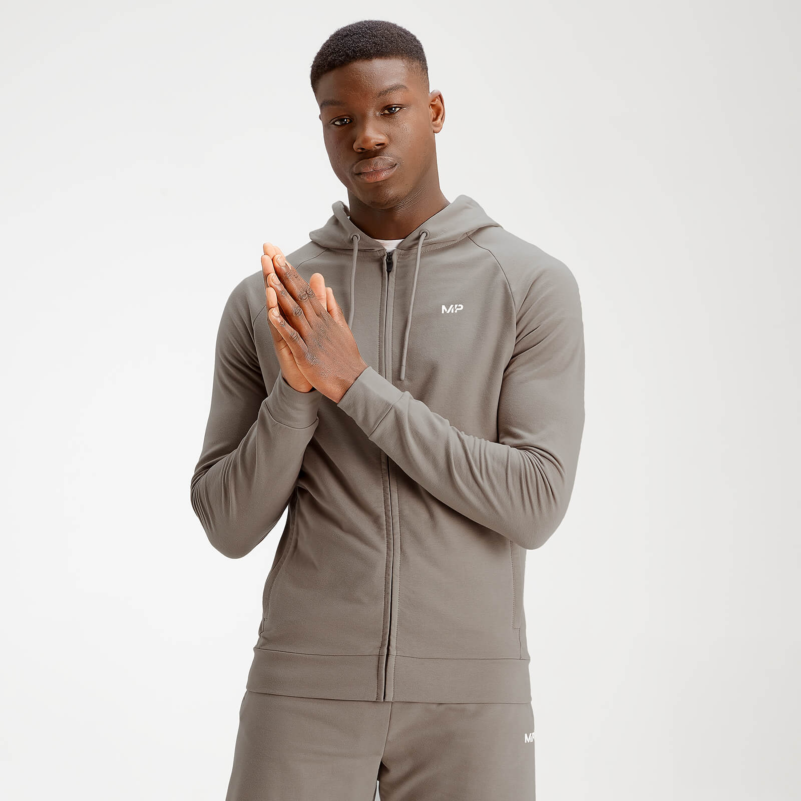 MP Men's Form Zip Up Hoodie - Taupe - S MP Men's Form Zip Up Hoodie - Taupe - S
