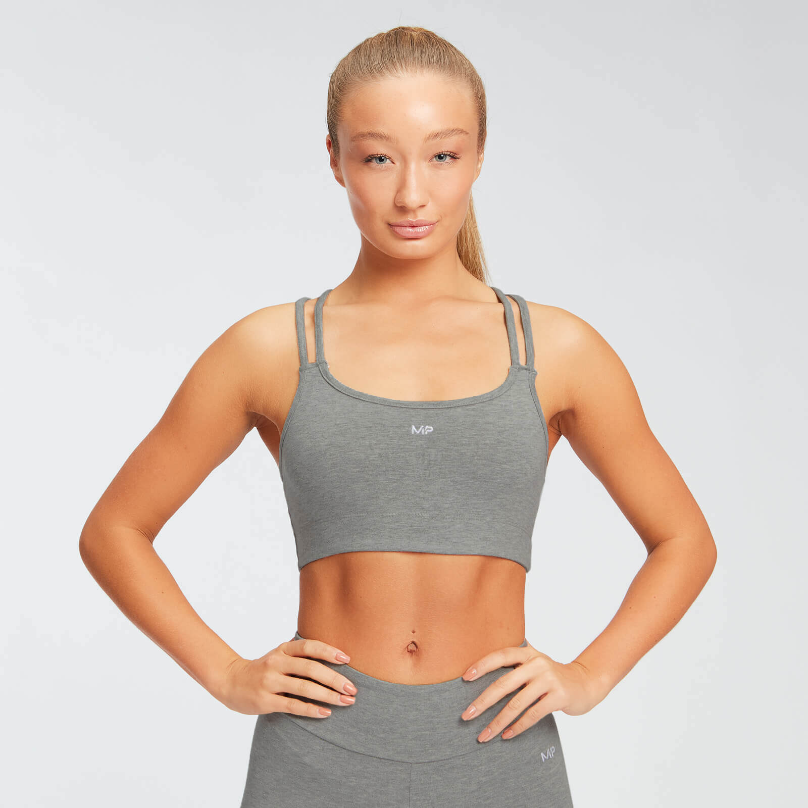 Myprotein MP Women's Essentials Jersey Bra - Grey Marl - XXS Myprotein MP Women's Essentials Jersey Bra - Grey Marl - XXS