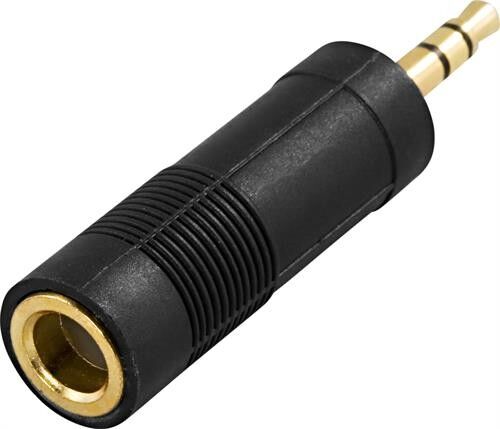 Deltaco teleadapter 6,3mm ho - 3,5mm stereo ha