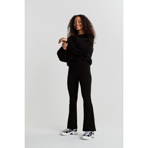 Gina Tricot - Flare petite jersey trousers - byxor - Black - L - Female  Female Black