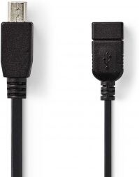 USB 2.0 A - mini 5-pin OTG-datakabel 0.20 m USB 2.0 A - mini 5-pin OTG-datakabel 0.20 m