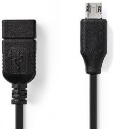 USB 2.0 A - micro B OTG-datakabel 0.20 m USB 2.0 A - micro B OTG-datakabel 0.20 m