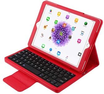 Apple PU-läderfodral med Bluetooth-tangentbord och plastfodral för iPad - röd