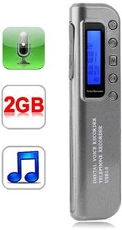 Digital Dictaphone 2 GB - MP3-spelare och USB-kontakt