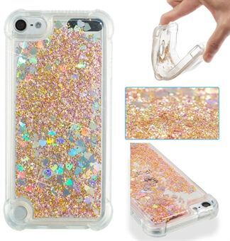 Glitterpulver hjärtformade paljetter Quicksand TPU skyddsfodral för iPod Touch (2019) / Touch 6/5