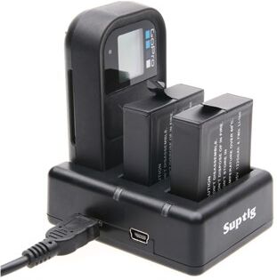 Dubbelbatteri och fjärrkontrollladdare för GoPro Hero 5 / Hero 6 / Hero 7 Dubbelbatteri och fjärrkontrollladdare för GoPro Hero 5 / Hero 6 / Hero 7