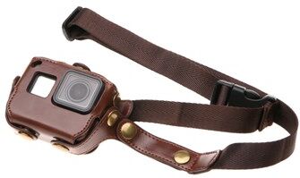 Klassiskt fodral med nackrem till GoPro HERO 7/6/5 - Brun Klassiskt fodral med nackrem till GoPro HERO 7/6/5 - Brun