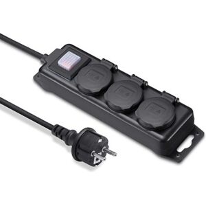 Andersson 3-way outdoor power strip IP44, 3m black