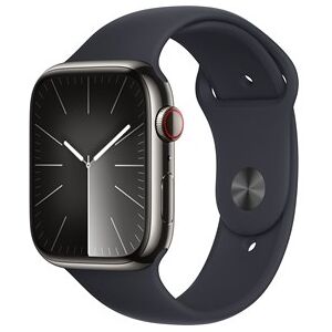 Apple Watch Series 9 GPS + Cellular 45mm Graphite Stainless Steel Case with Midnight Sport Band - M/L