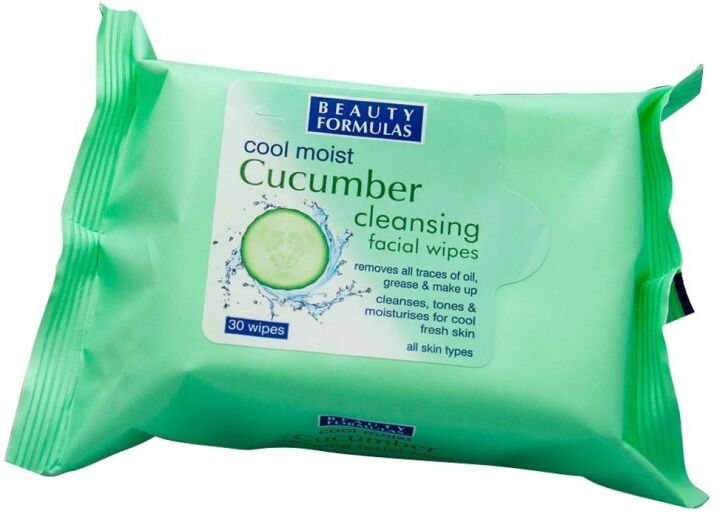 Beauty Formulas Cool Moist Cucumber Cleansing Wipes 30 st Reng&ouml;ringsservetter