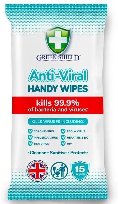 Green Shield Anti-Viral Wipes 15 st V&aring;tservetter