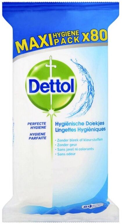 Dettol Multi-Purpose Disinfectant Antibacterial Wipes Maxi Pack 80 st Reng&ouml;ringsservetter