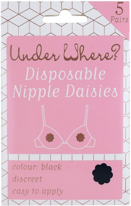 Under Where? Disposable Nipple Daisies Black 5 par Accessoarer