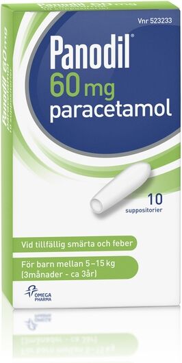 Panodil, suppositorium 60 mg 10 st