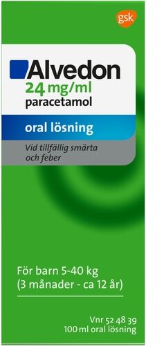 Alvedon, oral lösning 24 mg/ml 100 ml