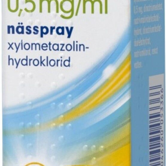 Otrivin utan konserveringsmedel, nässpray, lösning 0,5 mg/ml 10 ml Otrivin utan konserveringsmedel, nässpray, lösning 0,5 mg/ml 10 ml