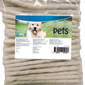 2pets Tuggpinne vriden vit 12 cm/9-10 mm 100-pack