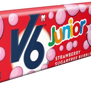 V6 Junior Bubble Gum Jordgubb 5 st