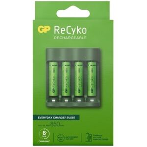 GP Batteries ReCyko Everyday-batteriladdare B421 (USB) inkl 4st AAA 850mAh NiMH-batterier