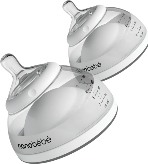Nanobébé Breastmilk Bottle Grå 150 ml 2 st Nanobébé Breastmilk Bottle Grå 150 ml 2 st
