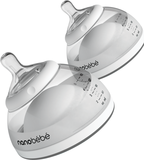 Nanobébé Breastmilk Bottle Grå 150 ml 2 st