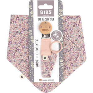 BIBS x Liberty Bib & Clip Set Eloise Blush