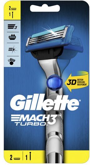 Gillette Mach3 Turbo Rakhyvel med 2 blad Gillette Mach3 Turbo Rakhyvel med 2 blad